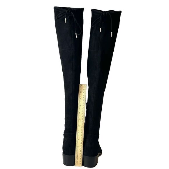 Dolce Vita Women's 6 Black Faux Suede Over The Knee Casual Boots Zip Up Low Heel - Picture 8 of 10